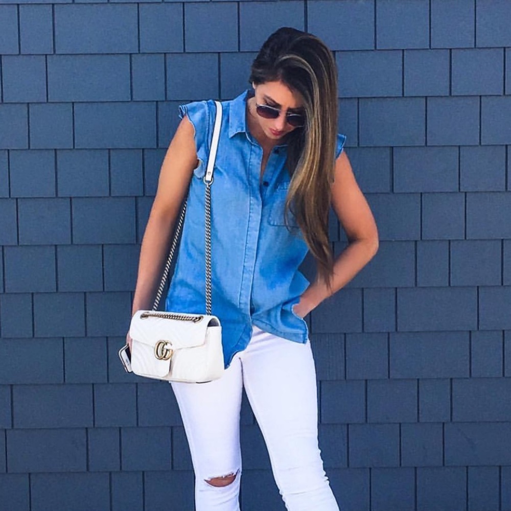Denim button down
